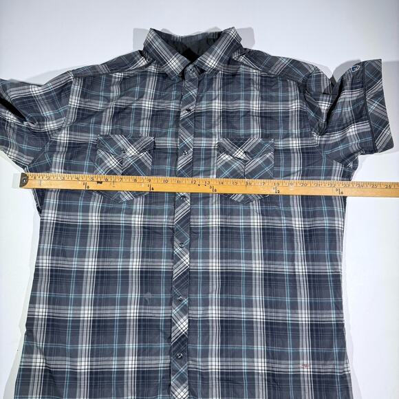 Kuhl Eluxur Short Sleeve Button Down Polyester Shirt Blue Men’s Size Large - Picture 7 of 9